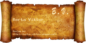 Berta Viktor névjegykártya